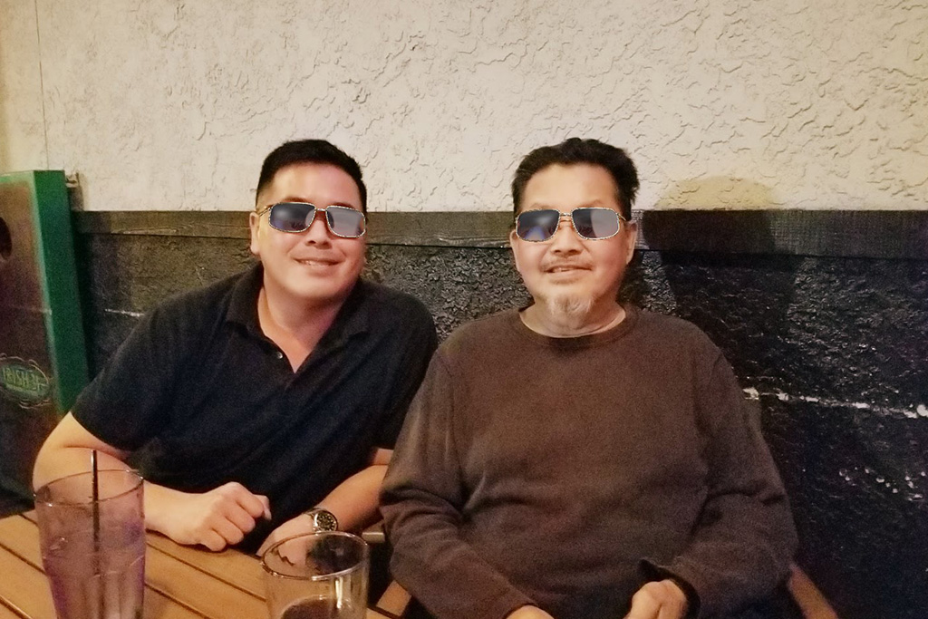 Raymond with his son, Lawrence